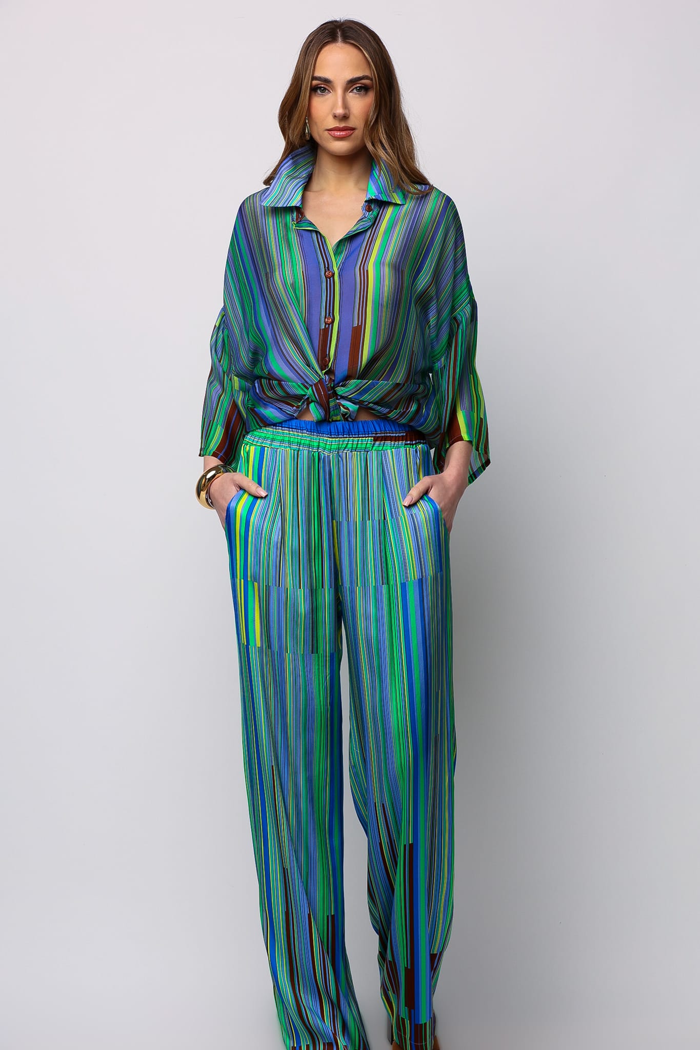 Multicolored striped pants