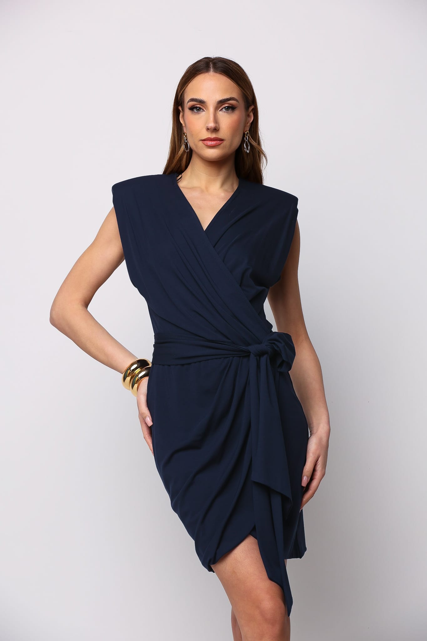 Dress with side knot