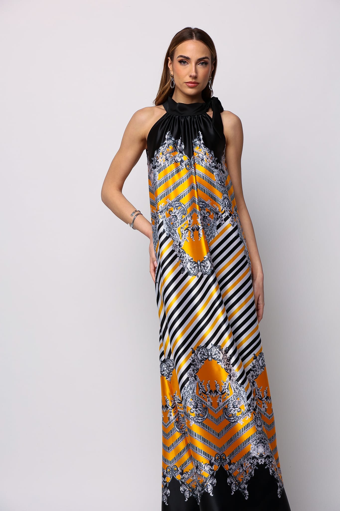 Yellow printed dress