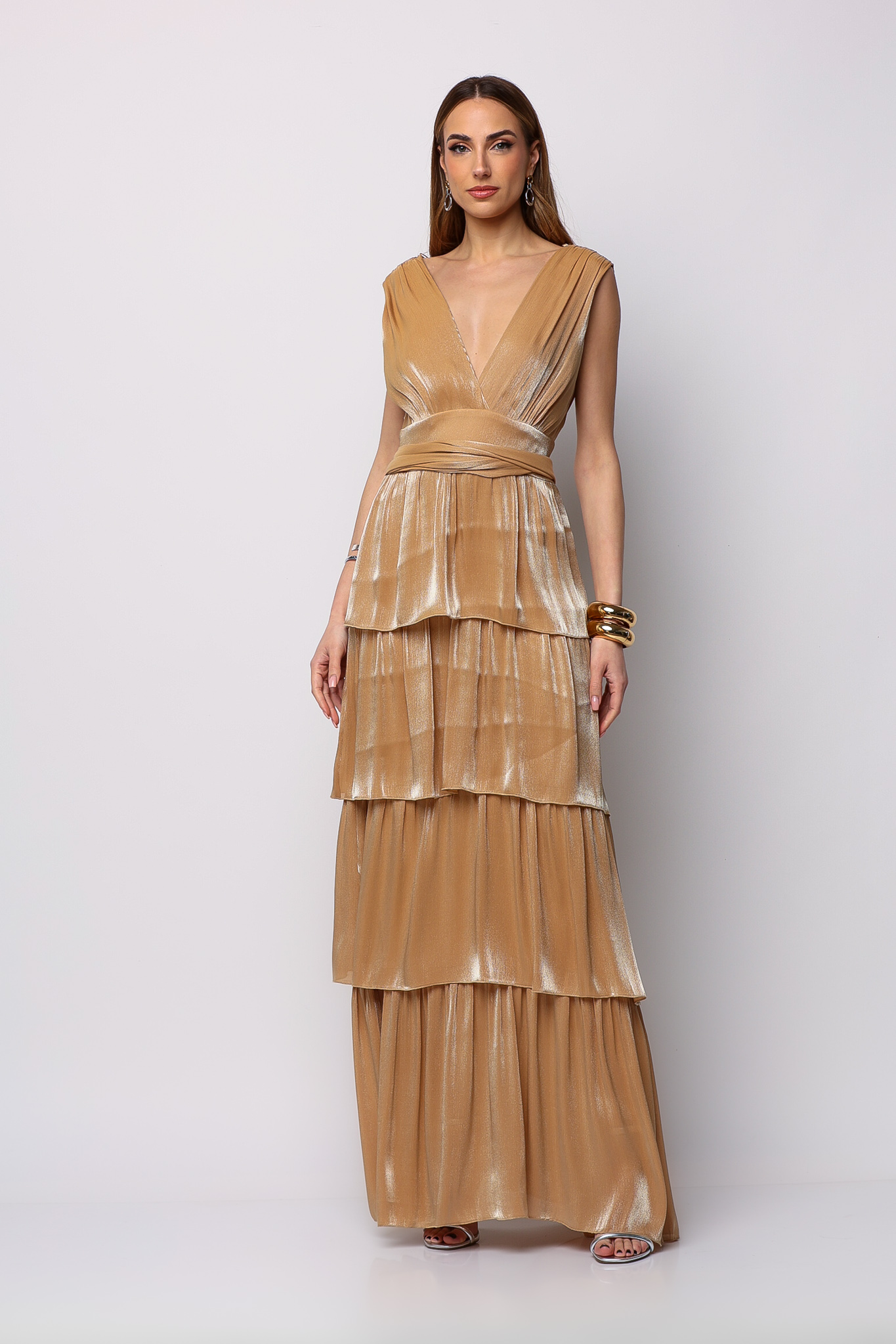 Dress with wide frills