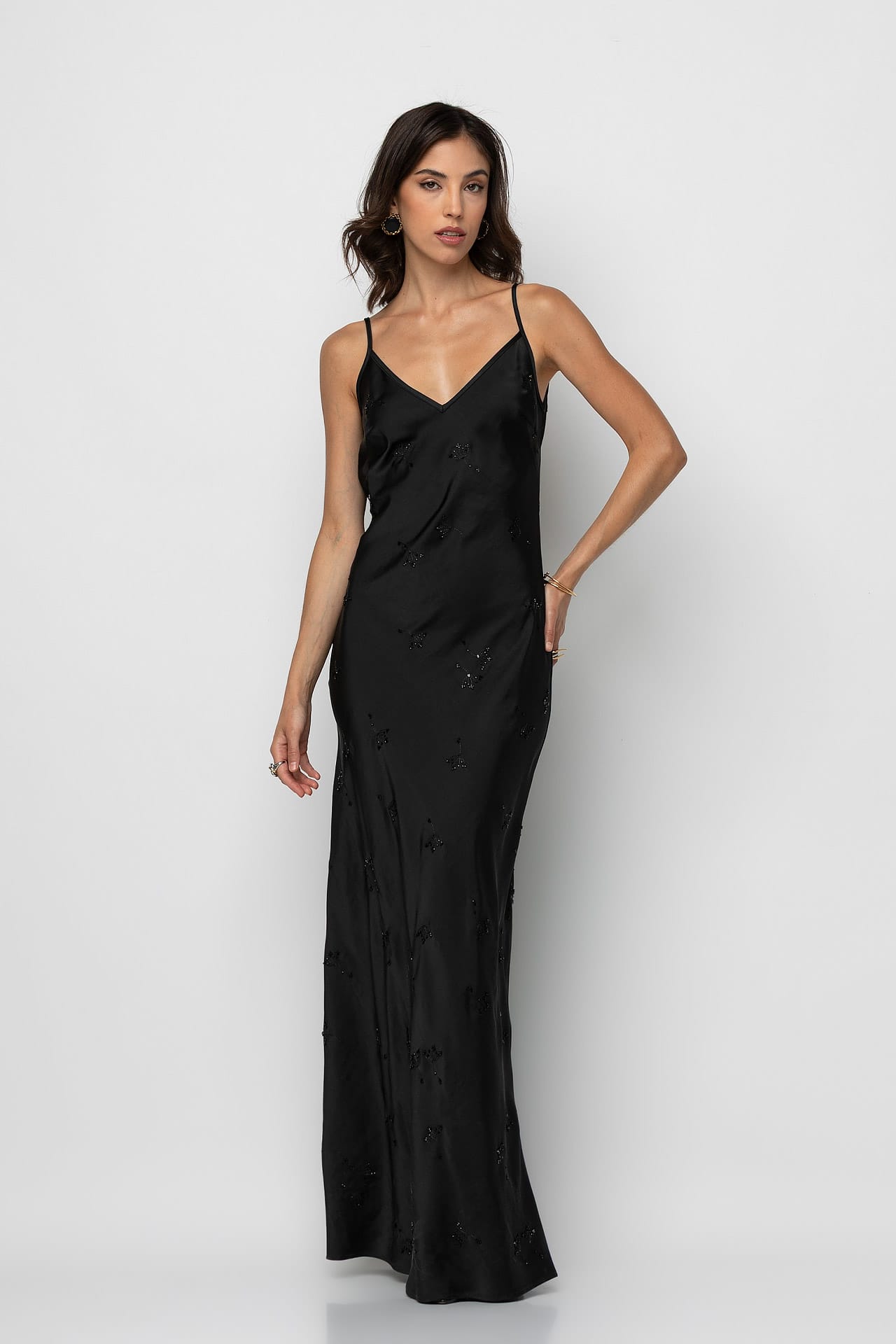 Bidded dress with low back